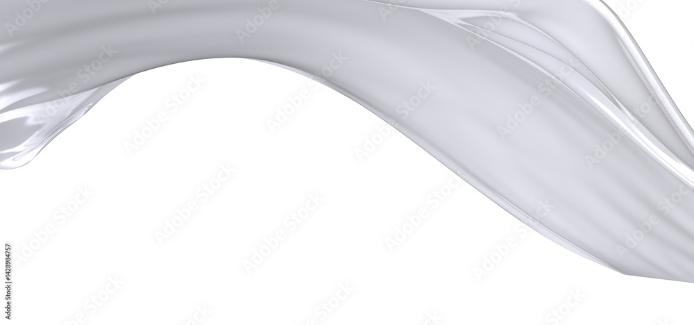 Aufkleber A white fabric drapes gracefully, creating a smooth and abstract texture. The folds and waves of the material are highlighted by soft shadows, creating a sense of movement and depth.
