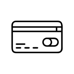Obraz premium [Credit Card in black and white] [Simple Linear UI Icon style] [White Background] [with copy space] Black Friday, words + concept