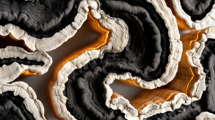 Obraz premium cave texture with glowing fungi and shadowy patterns