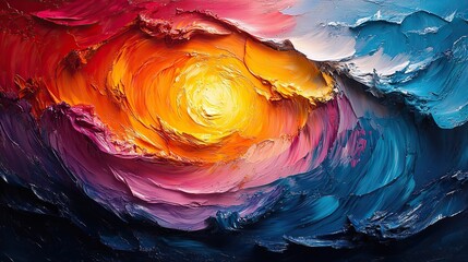 Obraz premium Creamy paint swirls on the canvas of an artist who captures emotions