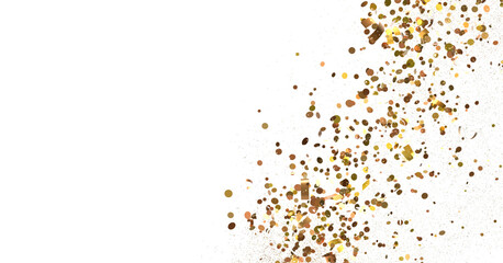 Joyful Deluge: Brilliant 3D Illustration Showcasing an Overflow of gold Confetti