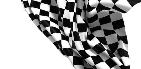 Waving racing finish flag in