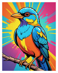 Fototapeta premium Bird . Animal illustration. Printable pattern for wall decorations and covers.