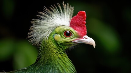 Fototapeta premium Green-crowned Wood Partridge Close-up