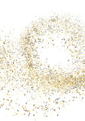 Sparkling gold and silver confetti bursts. Perfect for sales, promotions, celebrations.