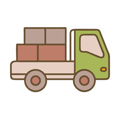 Small truck for transporting small loads Vector Icon