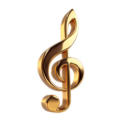 Obraz premium Three Dimensional Golden Treble Clef Music Note Symbol