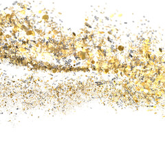 Abstract background of golden percentage confetti. Perfect for sales, discounts, and promotions.