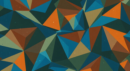 Obraz premium Retro Geometric Abstract Wallpaper Seamless Polygonal Background with Triangle Pattern