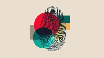 Artistic fingerprints that have various color layer dimensions with an abstract appearance of the latest security biometrics are shown creatively visually.