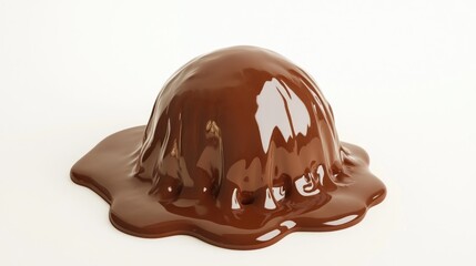 Fototapeta premium Melted chocolate sphere on a white background