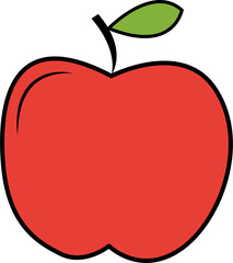red apple with leaf