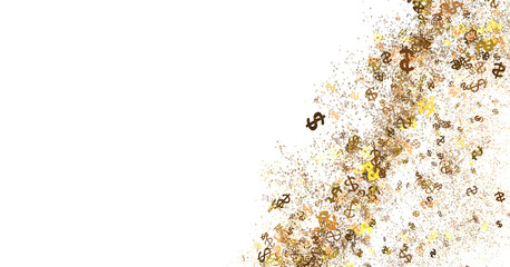 Abstract image of golden dollar signs. Perfect for finance, business, and wealth concepts.