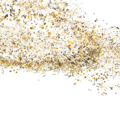 Naklejka premium Abstract background of gold and silver percent symbols exploding. Perfect for sale banners, promotions, and discounts.