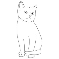 Cat line art vector design. Cat outline illustration design.
