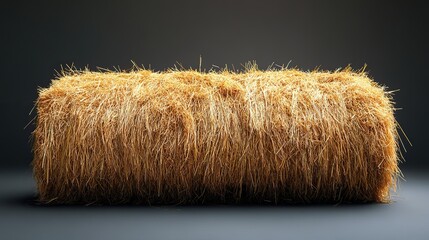 Fototapeta premium dry hay bale isolated on transparent background generative ai