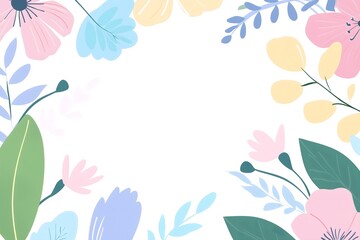 Obraz premium frame with flowers and butterflies