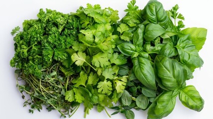 Obraz premium Clear photo of a bunch of fresh green vegetables arranged beautifully on a wooden surface for healthy eating