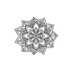 Mandala vector decorative snowflake on white background