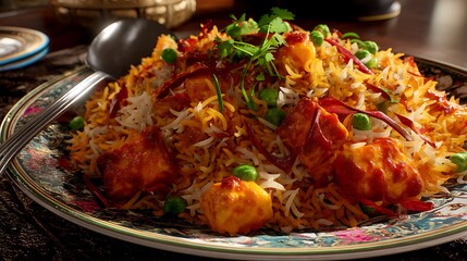 Delicious Paneer Biryani, Indian Cuisine