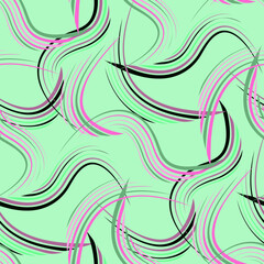 Vector - colored waves illustration seamless pattern.