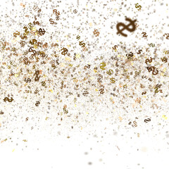 Abstract image of falling dollar signs, ideal for finance, wealth, and success themes.