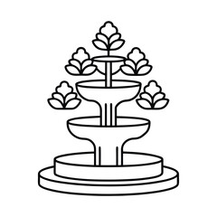 Vector Tree Fountain Design Illustration