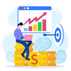 Illustration vector graphic cartoon character of business