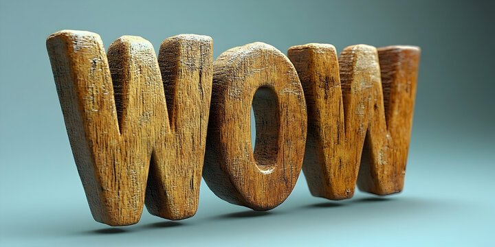 Wooden WOW 3D Render