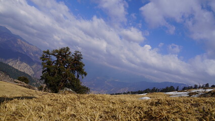 view of mountain with blue clear sky