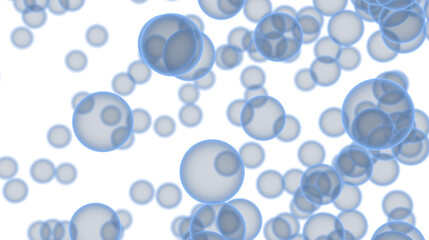 Seamless pattern of light blue translucent bubbles on white. Ideal for websites, presentations, and more.