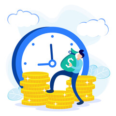 Illustration vector graphic cartoon character of business