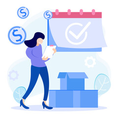 Illustration vector graphic cartoon character of business