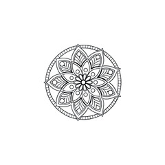 Mandala vector illustration of a diamond shape flower 