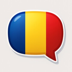 Fototapeta premium Romanian flag Speech Bubble