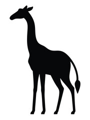 Fototapeta premium Minimalist Giraffe Silhouette – Elegant Black and White Wildlife Illustration