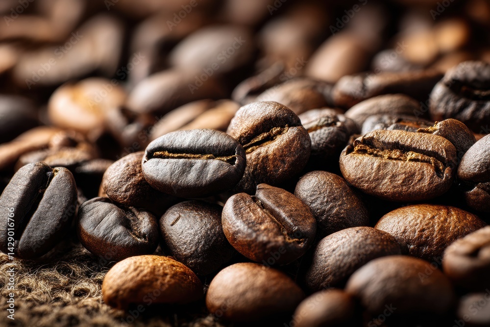 Aufkleber close-up view of coffee beans showcasing rich textures and deep brown tones inviting exploration of 
