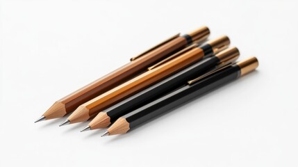 Obraz premium Three colorful pencils arranged in a row