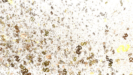 Abstract image of falling dollar signs. Perfect for finance, money, wealth, and success concepts.