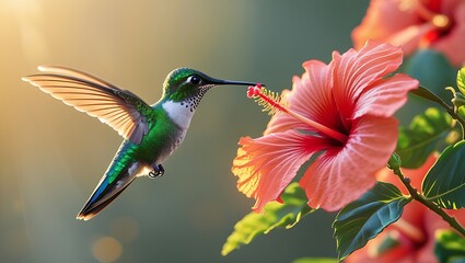 Fototapeta premium hummingbird and flower