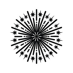 Obraz premium Celebration firework icon silhouette vector with white background