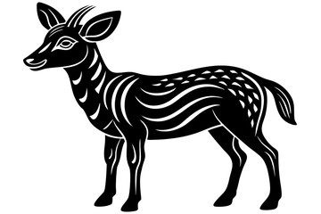 Cute Forest Animal Vector Line Art – Cartoon Clipart, Logo Icon, Funny Animal Illustration on White Background