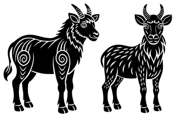 Cute Forest Animal Vector Line Art – Cartoon Clipart, Logo Icon, Funny Animal Illustration on White Background