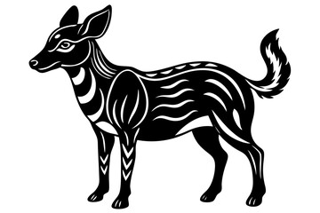 Cute Forest Animal Vector Line Art – Cartoon Clipart, Logo Icon, Funny Animal Illustration on White Background