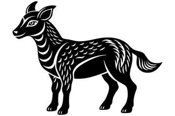 Cute Forest Animal Vector Line Art – Cartoon Clipart, Logo Icon, Funny Animal Illustration on White Background