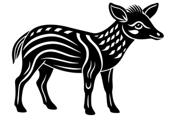 Cute Forest Animal Vector Line Art – Cartoon Clipart, Logo Icon, Funny Animal Illustration on White Background