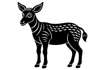 Cute Forest Animal Vector Line Art – Cartoon Clipart, Logo Icon, Funny Animal Illustration on White Background