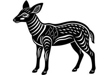 Cute Forest Animal Vector Line Art – Cartoon Clipart, Logo Icon, Funny Animal Illustration on White Background