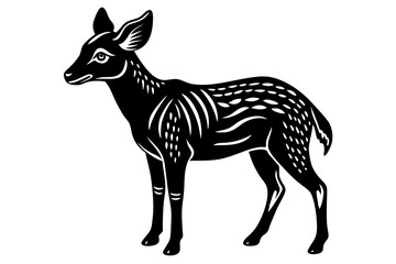 Cute Forest Animal Vector Line Art – Cartoon Clipart, Logo Icon, Funny Animal Illustration on White Background