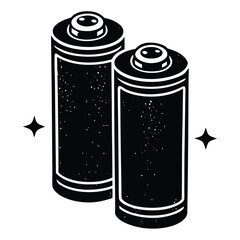 Isolated Black Vector Photographer using Element extra batteries With White Background